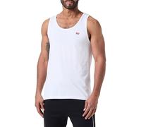 Tanktop LEVI'S "LSE HOUSEMARK TANK", Damen, Gr. S, weiß (hellweiß), Jersey, Obermaterial: 100% Baumwolle, unifarben, regular fit normal, Rundhals, Tops Tanktop, mit Logo Stickerei (79153110-S) hellwei