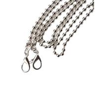 LSHIJI Taschenkette 120 cm 60 Kugel-Ersatzkettenriemen Metallgliederverschluss Geldbörsenkette Taschengriff Schulter-Crossbody-Handtaschen Kettenriemen(60cm Silver)