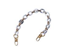 LSHIJI Taschenkette 38/67 cm Mode Frau Acryl Tasche Kette Abnehmbare Teile Ersatz Beige Harz Luxus Strap Mit Schnalle Griff Ketten(White,67cm)