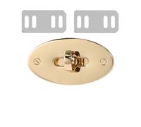 LSNNMU 10 stücke 4,7 cm Oval Drehen Twist Lock Metall Verschluss Schnalle for Leder Handwerk Brieftasche Frauen Tasche Geldbörse Handtasche Schulter DIY Zubehör FüR Tasche(Light Gold)