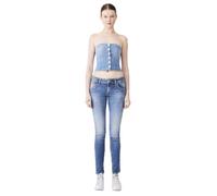 LTB Jeans Damen Maxime - Schlank Fit mit Mittlere Taille und Reißverschluss in Blau aus Baumwollmischung - Größe W28L30