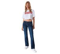 LTB Jeans Damen Stretch Valerie Bootcut Fit Jeanshose Hose Denim Tiefer Bund, Farbe:Dark Age Blue Wash (53327), Größe:29W / 36L