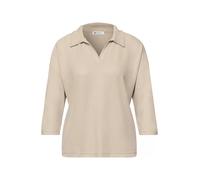Street One Frauen Shirt in Unifarbe in Beige, Gr: 44