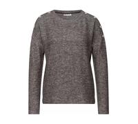 Strickpullover STREET ONE, Damen, Gr. 36, rustic braun meliert, Strick, Obermaterial: 51% Polyester, 45% Viskose, 4% Elasthan, unifarben, bequem hüftbedeckend, Rundhals, Bündchen, Pullover Strickpullo