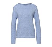 Strickpullover STREET ONE, Damen, Gr. 34, bonnet blau, Web, 100% Baumwolle, unifarben, comfort fit normal, U-Boot-Ausschnitt, Bündchen, Pullover Strickpullover, aus reiner Baumwolle (90029412-34) bonn