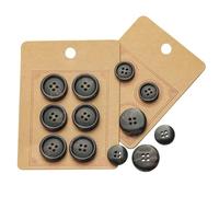 LTWHOME INOTIONSTYLE OEKO-TEX® Premium Knopf-Set 15/20mm 4-Loch-Knöpfe für Männer Anzug Dunkelbraun 30 Stück IDD05232K