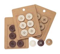 LTWHOME INOTIONSTYLE OEKO-TEX® Recyceltes Knopfset - Ökologisch & Nachhaltig 20mm/32L 3 Farben 4-Loch-Knöpfe für Pullover Beige Khaki Braun 18 Stück ADS13140K