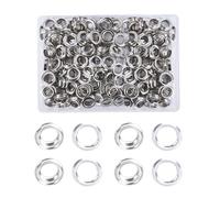 Luabue Grommet Werkzeug Kit 12mm Metallösen Set Silber 200 Stück Grommet Ösen und 200 Stück Ösen Scheiben für Schuhe Kleidung Leder Stoff Planen mit Aufbewahrungsbox