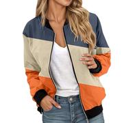Luadnysin Jacke Damen Blouson Flight Jacket Übergangs Flying Leicht Wasserabweisend Frühling Bomber Langarm Kurz Lässig Bomberjacke Cropped Strickjacke