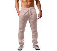 Luadnysin Leinenhose Herren Lang,Pink,Hosen Herren,Sommerhose,Freizeithose,leicht,Stoffhose,Linen, weiße Hose Bundfaltenhose Hose Stretch Bequeme Schwarze Jogging Mittelalter,Rosa,L