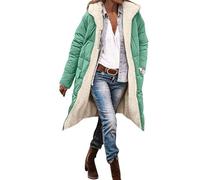 Luadnysin wintermantel Damen lang,wintermantel Damen,mäntel Frauen,lang,Langer,Long Coat for Women,Winter,teddymantel,Winterjacke,Puffer,Long Jacket for Women,Jackett für,Dufflecoat,Frauen,grün,XL