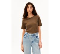 LUALAA LEINEN-MIX T-SHIRT | Leinen-Mix - oliv (L)