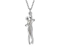 LuBHnna Paar Umarmung Anhänger Halskette, 925 Sterling Silber Love Style Paare Umarmung Halskette Charme Schmuck Geschenk für Frau Mädchen Mutter Tochter