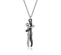 LuBHnna Paar Umarmung Anhänger Halskette, 925 Sterling Silber Love Style Paare Umarmung Halskette Charme Schmuck Geschenk für Frau Mädchen Mutter Tochter