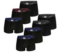 Luca David, Herren Boxershorts, Jersey Trunks, 7er Pack (L / 6, schwarz, Bund Camouflage)