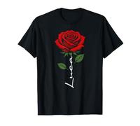 Luca Red Flower Art Herren Kinder Jungen Minimalistisch T-Shirt