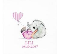 Luca-S B1133 Baby Mädchen Kreuzstichset, Baumwolle, mehrfarbig, 14x15,5cm