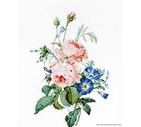 Luca-S B2351 Strauß mit Rosen Kreuzstichset, Baumwolle, mehrfarbig, 19x28cm