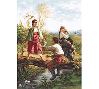 Luca-S B559 Durch das Mauerwerk Kreuzstichset, Baumwolle, mehrfarbig, 38x52cm