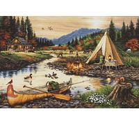 Luca-S Kreuzstich Set Gold Collection Goldener Bach Zählmuster, Multifarbig