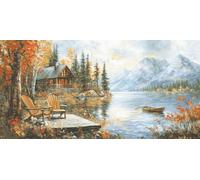 Luca-S Kreuzstich-Set Gold - Echos einer goldenen Jahreszeit, B716, Kreuzstich-Set nach Zählmuster, für Erwachsene, Handarbeits- und Stickset