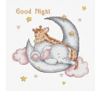 Luca-S Kreuzstich Set Gute Nacht Zählmuster, Multifarbig