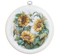 Luca-S Kreuzstich Set mit Stickrahmen Sonnenblume Zählmuster, Multifarbig
