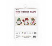 Luca-S Kreuzstich Set Spielset Weihnachtswichtel 3 Stk Zählmuster