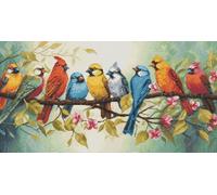 Luca-S Kreuzstich Stickpackung Das Lied der Vögel, Zählmuster, Multifarbig