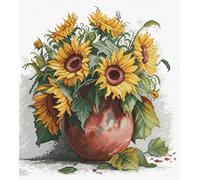 Luca-S Kreuzstich Stickpackung Die Sonnenblumen Zählmuster, Multifarbig