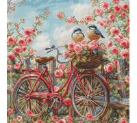 Luca-S Kreuzstich Stickpackung Fahrrad mit Rosen, Zählmuster