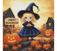 Luca-S Kreuzstich Stickpackung Frohes Halloween, Zählmuster, Multifarbig