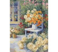 Luca-S Kreuzstich Stickpackung Gartenecke, Zählmuster, Multifarbig