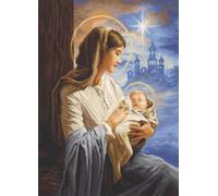 Luca-S Kreuzstich Stickpackung Gold Collektion Heilige Maria und das Kind Zählmuster