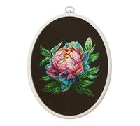 Luca-S Kreuzstich Stickpackung mit Stickrahmen Abalone Paerl Pfingstrose Zählmuster