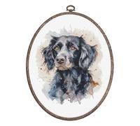 Luca-S Kreuzstich Stickpackung mit Stickrahmen Der Border Collie Zählmuster