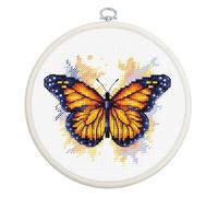Luca-S Kreuzstich Stickpackung mit Stickrahmen Der Monarchfalter Zählmuster