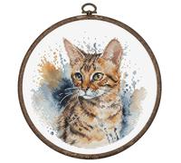 Luca-S Kreuzstich Stickpackung mit Stickrahmen Die Bengalkatze Zählmuster