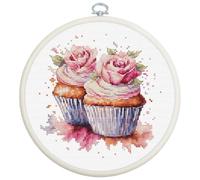 Luca-S Kreuzstich Stickpackung mit Stickrahmen Die Cupcakes Zählmuster