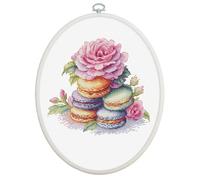 Luca-S Kreuzstich Stickpackung mit Stickrahmen Französische Macarons Zählmuster
