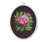 Luca-S Kreuzstich Stickpackung mit Stickrahmen Peter Brand Pfingstrose Zählmuster