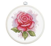 Luca-S Kreuzstich Stickpackung mit Stickrahmen Rosenaroma Zählmuster