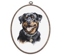 Luca-S Kreuzstich Stickpackung mit Stickrahmen Rottweiler Zählmuster