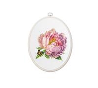 Luca-S Kreuzstich Stickpackung mit Stickrahmen Rozella Pfingstrose Zählmuster