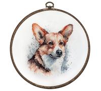 Luca-S Kreuzstich Stickpackung mit Stickrahmen Waliser Corgi Zählmuster