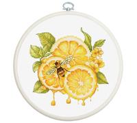 Luca-S Kreuzstich Stickpackung mit Stickrahmen Zitronensaft Zählmuster