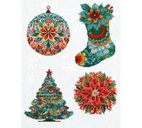 Luca-S Kreuzstich Stickpackung Spielzeugset Weihnachtsdekoration 4 Stk Zählmuster