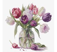 Luca-S Kreuzstich Stickpackung Strauß Tulpen Zählmuster, Multifarbig