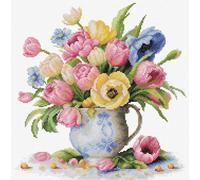 Luca-S Kreuzstich Stickpackung Tulpenstrauß, Zählmuster