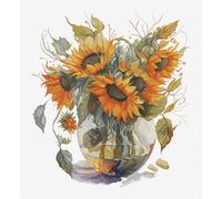 Luca-S Kreuzstich Stickpackung Vase mit Sonnenblume Zählmuster